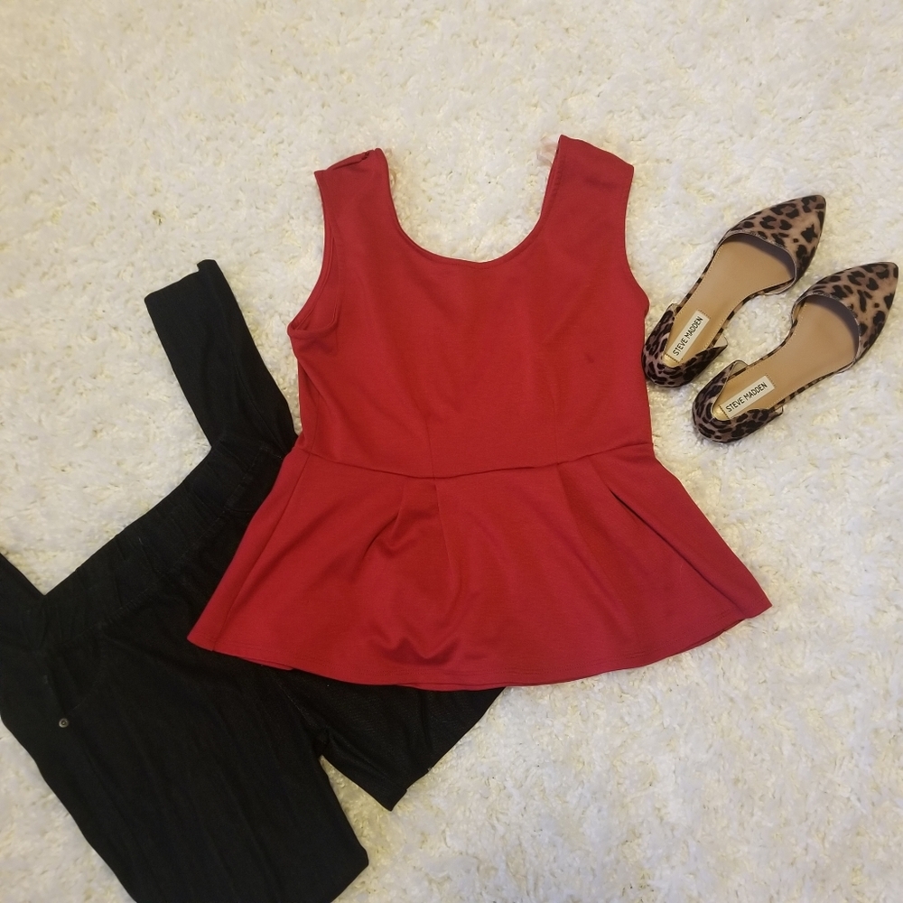 Red Peplum Top